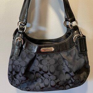 COACH SIGNATURE SOHO MONOGRAM BAG, BLACK